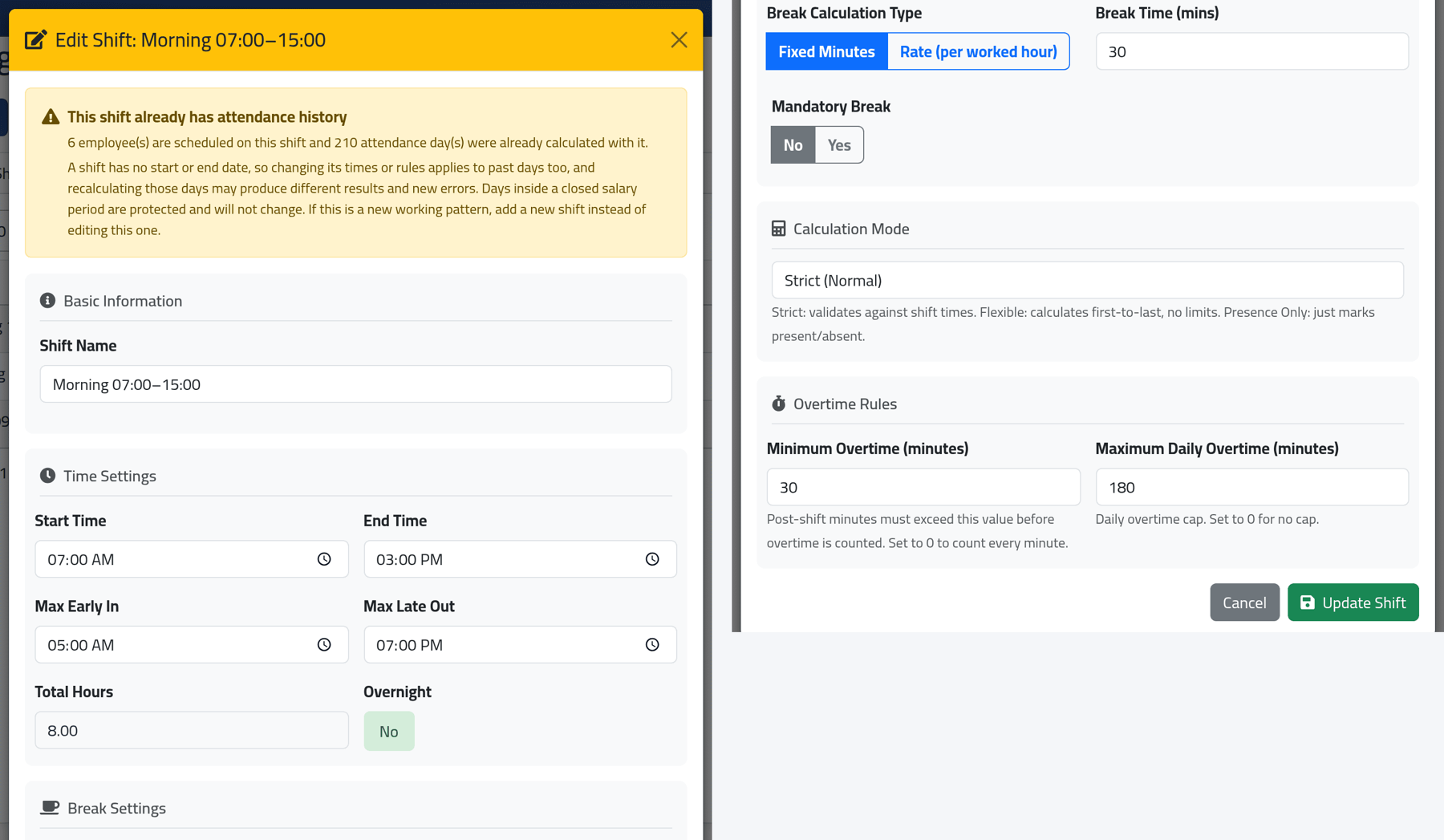ClockWise shift editor